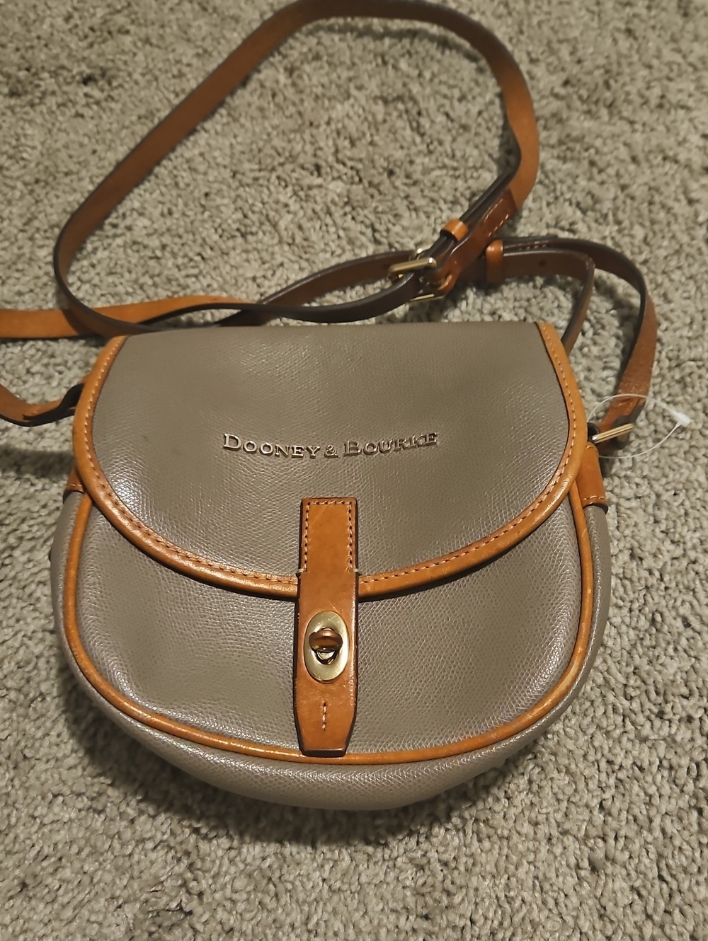 Dooney & Bourke Taupe Crossbody with Tan Trim